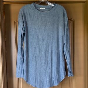 Medium Maternity Light Blue Ribbed Long Sleeve Top